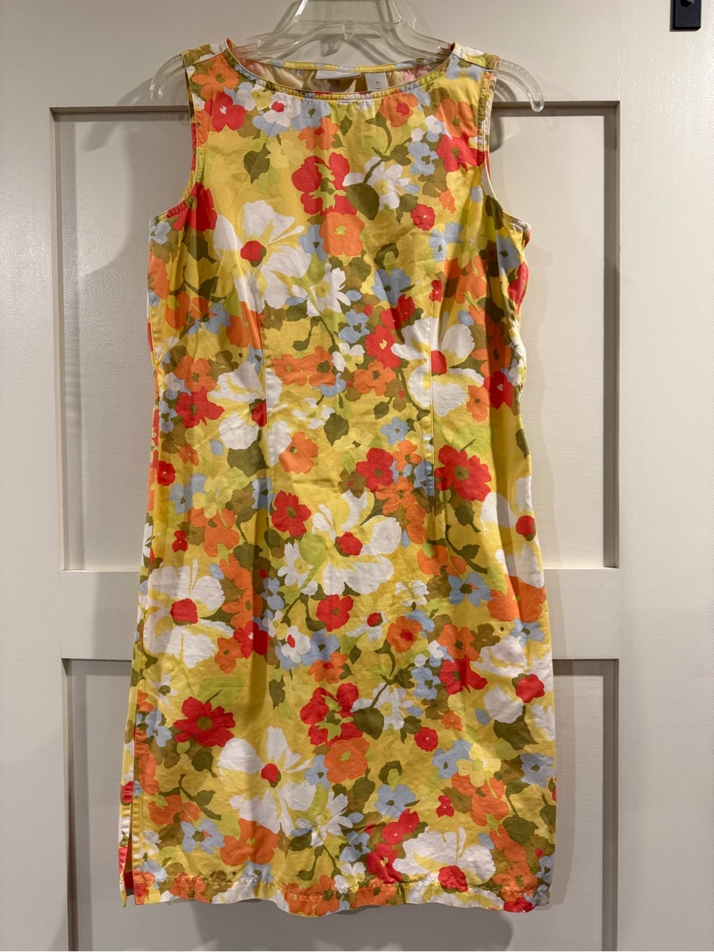 Liz Claiborne Yellow Floral Sleeveless Shift Dress